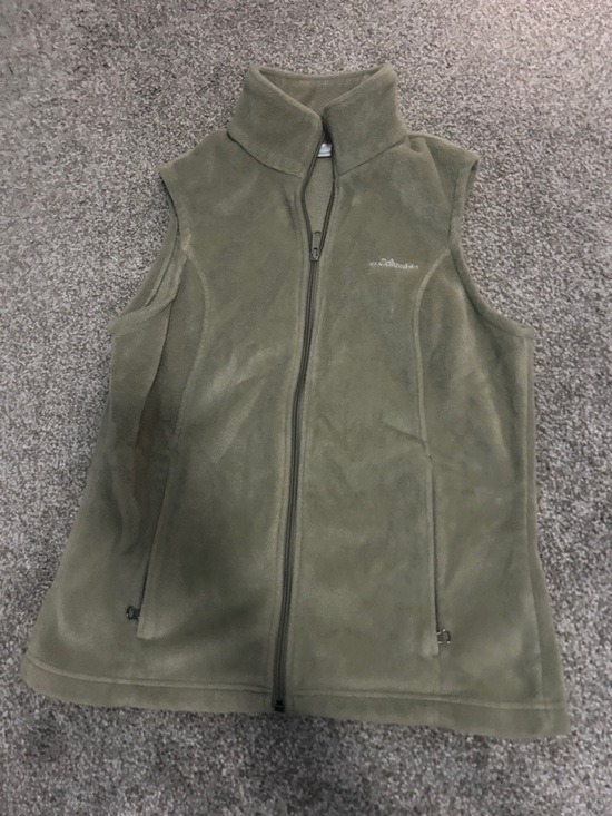 Columbia Tops - Columbia Olive Green Full-Zip Fleece Vest
